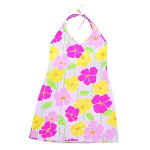 Lilly Pulitzer Floral Halter Swim Dress in Pink and Yellow